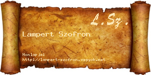 Lampert Szofron névjegykártya